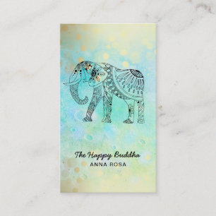 Carte De Visite *~* Bouddha Parties scintillant en or Eléphant tir