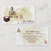 Carte De Visite *~* Bouddha Zen Tea Lotus Or (Devant / Derrière)