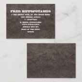 Carte De Visite Boue foncée (Devant / Derrière)