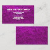 Carte De Visite Boue rose pourpre - Customisée (Devant / Derrière)