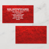 Carte De Visite Boue rouge - Customisé (Devant / Derrière)