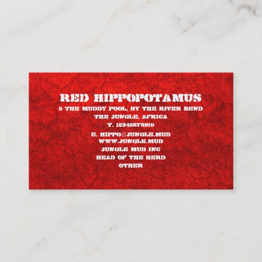 Carte De Visite Boue rouge - Customisé (Devant)