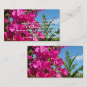 Carte De Visite Bougainvilliers et palmiers paysage tropical (Devant / Derrière)