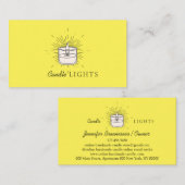 Carte De Visite Bougie artisanale en soja jaune élégant (Devant / Derrière)