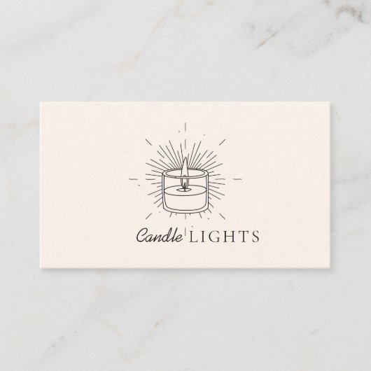 Carte De Visite Bougie Beige Elegant Soy Fabriquée à la main (Devant)