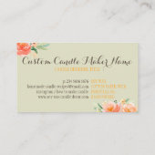 Carte De Visite Bougie Beige Vert Soy Cire Artisanat Maison (Dos)