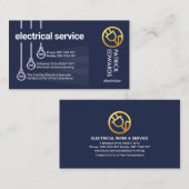 Carte De Visite Bougie d'alimentation Gold des ampoules suspendues (Devant / Derrière)