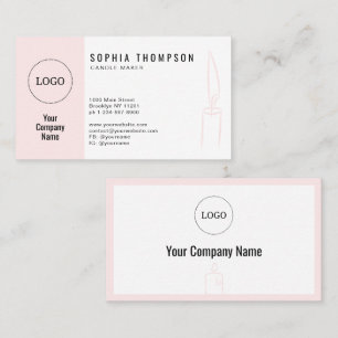 Carte De Visite Bougie De Logo Personnalisée Simple Et Moderne