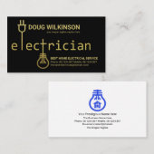 Carte De Visite Bougie d'électricité Gold Signal électrique (Devant / Derrière)
