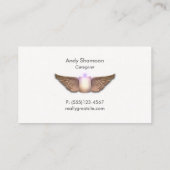 Carte De Visite Bougie du soignant avec ailes angéliennes (Dos)