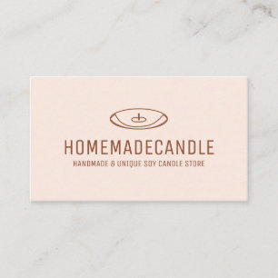 Carte De Visite Bougie en terre cuite Blush Minimal Logo Maison