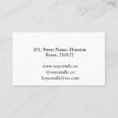 Carte De Visite Bougie entreprise ajouter nom société site interne (Dos)