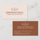Carte De Visite Bougie Faite Maison Logo Minimal Terracotta Blush (Devant / Derrière)