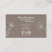 Carte De Visite Bougie minimaliste Boho (Dos)