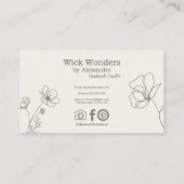 Carte De Visite Bougie minimaliste Boho (Dos)