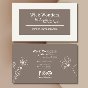 Carte De Visite Bougie minimaliste Boho