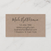 Carte De Visite Bougie Parfumée Rustique Kraft Et Fonte De Cire De (Dos)