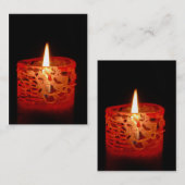 Carte De Visite Bougie sur un arrière - plan noir (Devant / Derrière)