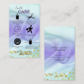 Carte De Visite Bougie verte et violette Parties scintillant (Devant / Derrière)