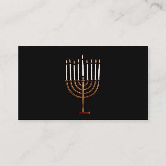 Carte De Visite Bougies de Hanoukka Chanukah Hanukah Hannukah (Devant)