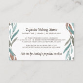 Carte De Visite Boulangerie à broche Brown vert rustique (Dos)