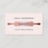 Carte De Visite Boulangerie à broche rose or rose-bleu (Devant)