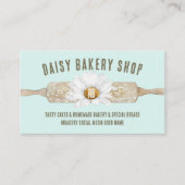 Carte De Visite Boulangerie à fleurs de style rustique vert (Devant)