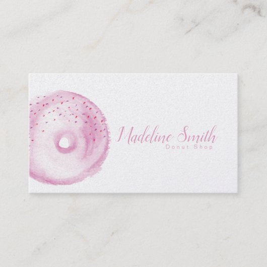 Carte De Visite Boulangerie à pâte beignets Aquarelle noix (Devant)