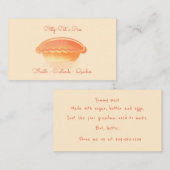 Carte De Visite Boulangerie à tarte aquarelle (Devant / Derrière)