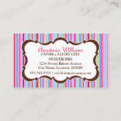 Carte De Visite Boulangerie à tarte colorée (Dos)