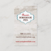 Carte De Visite Boulangerie à tartes maison (Dos)