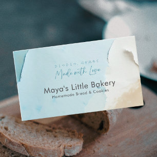 Carte De Visite Boulangerie Abstraite Océan Bleu