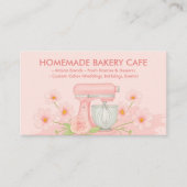 Carte De Visite Boulangerie Aquarelle rose pâle double couleur (Devant)