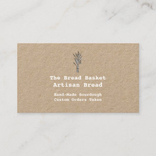 Carte De Visite Boulangerie artisanale rustique Gerbe de blé Kra