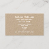 Carte De Visite Boulangerie Artistique Rustique | Bundle de blé Kr (Dos)