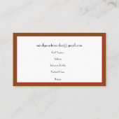 Carte De Visite Boulangerie au chocolat à l'aquarelle (Dos)