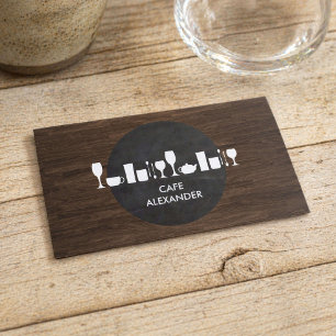 Carte De Visite Boulangerie, Bar, Vie de café sur fond rustique