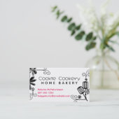 Carte De Visite boulangerie beaters ustensiles fleurs voiture d'af (Debout devant)