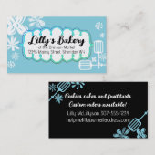 Carte De Visite boulangerie beaters ustensiles fleurs voiture d'af (Devant / Derrière)