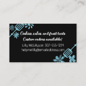 Carte De Visite boulangerie beaters ustensiles fleurs voiture d'af (Dos)