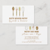 Carte De Visite Boulangerie blanche Décor de gâteau rustique (Devant / Derrière)