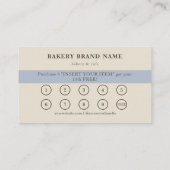 Carte De Visite Boulangerie Bleu Français Logo Loyalty Punch (Dos)