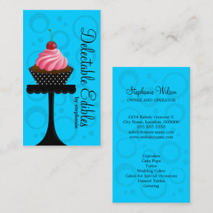 Carte De Visite boulangerie bleue lunatique de petit gâteau