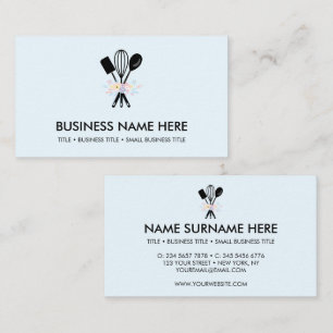 Carte De Visite Boulangerie bleue minimaliste Cuisine Pizzeria