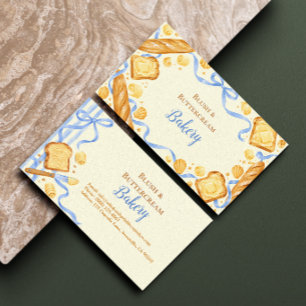 Carte De Visite Boulangerie Blue Bow Bread and Butter