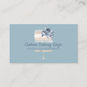 Carte De Visite Boulangerie Blue Cake Party