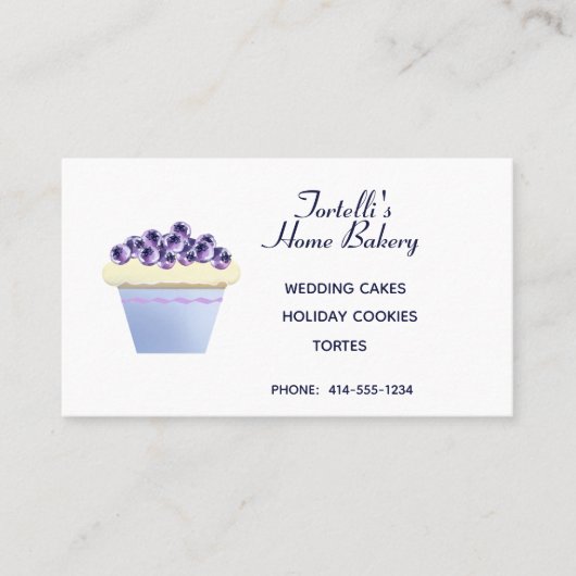 Carte De Visite Boulangerie Blueberry Cupcake (Devant)