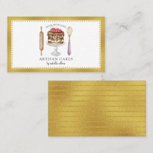 Carte De Visite Boulangerie boulangerie Élégante Cuisine au gâteau