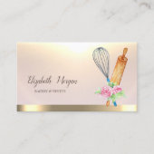 Carte De Visite Boulangerie Brochure Brochure Fleurs de Whisk Or (Devant)
