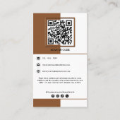 Carte De Visite Boulangerie Brown Cute Chaud Ajouter QR Code Brand (Dos)